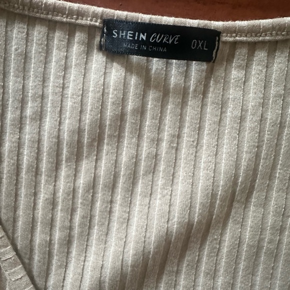 Beige Ribbed Wrap Top - Picture 3 of 3